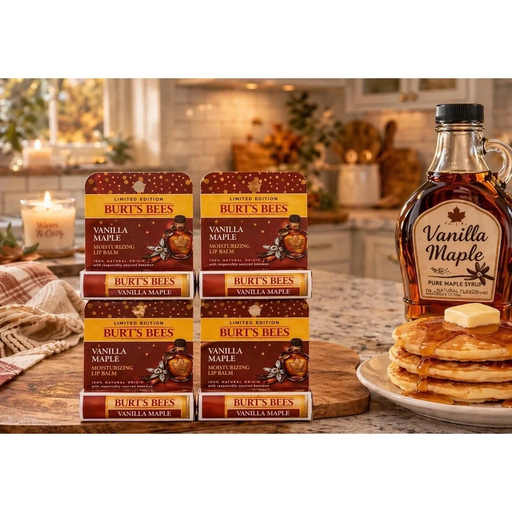 Burt's Bees Vanilla Maple Lip Balm 4 Packs Discontinued Limited Edition